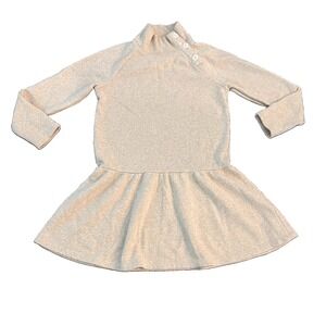 Crew Cuts Girls Button Neck Sweatshirt Dress 8 Fleece Lined